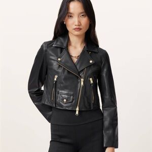 ALLSAINTS Cropped Leather Jacket